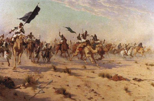 Robert Talbot Kelly The Flight of the Khalifa after his defeat at the battle of Omdurman China oil painting art